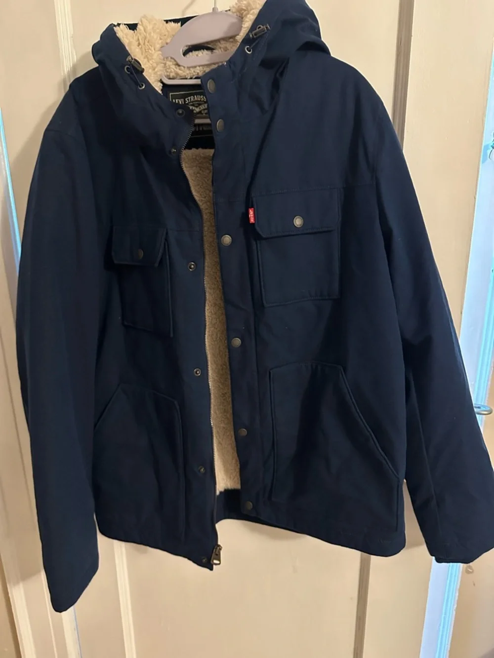 Levi's Navy Hooded Field Jacket - Picture 2 of 4